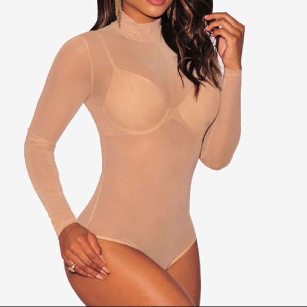 Nude/Peach Sheer Bodysuit